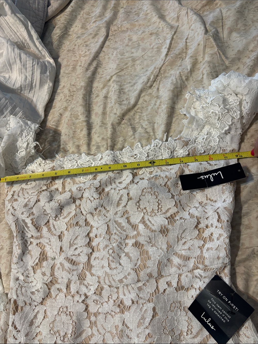 Lulu's Ivory Off-Shoulder Lace Wedding Gown - Picture 7 of 8
